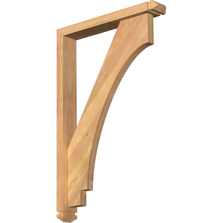 Imperial Arts And Crafts Smooth Bracket W/ Offset Brace, Western Red Cedar, 3 1/2W X 22D X 34H